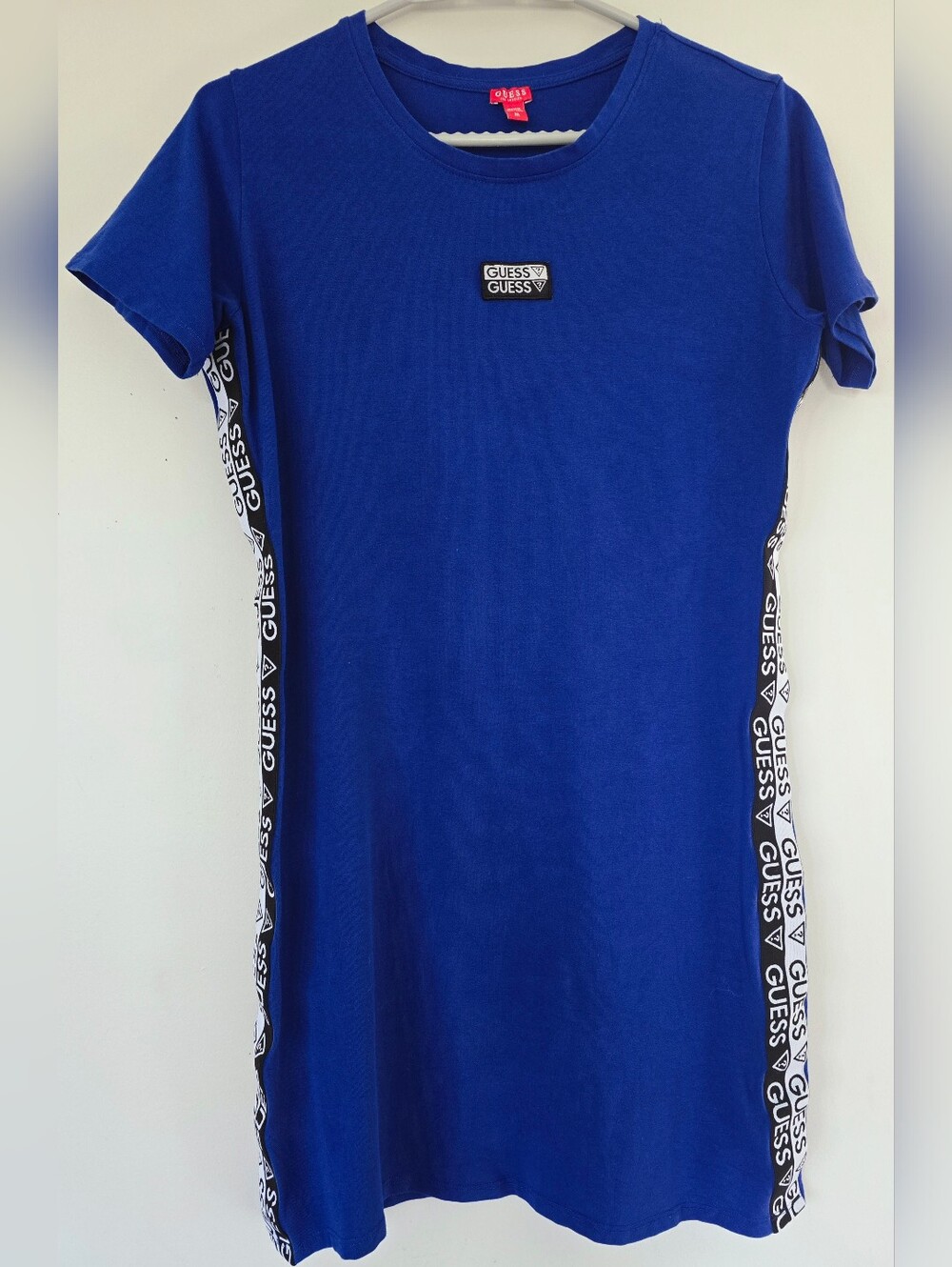 GUESS Royal Blue Logo Tee Dress Ladies Size Medium.